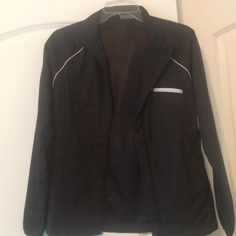 Black and white wind breaker